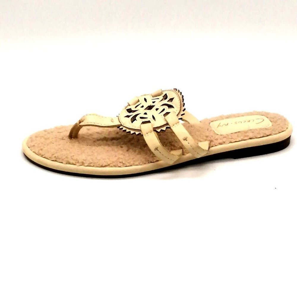 Circus Womens Sandal Canyon Ivory Flip Flop Faux Fur Insole‎ Flat Heel 6
